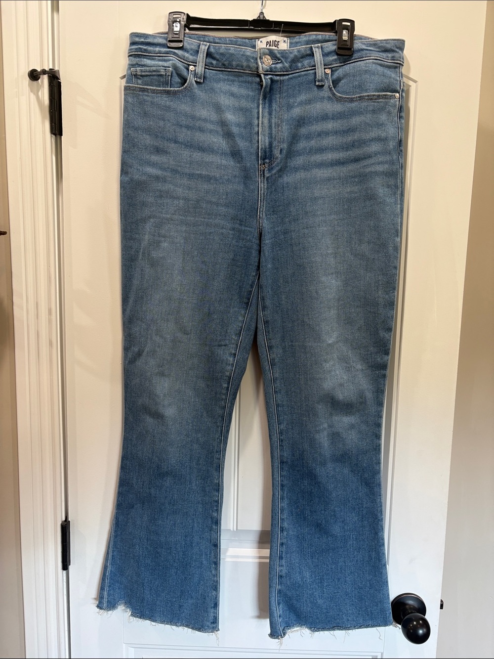PAIGE Light Blue Flared Hem Jeans